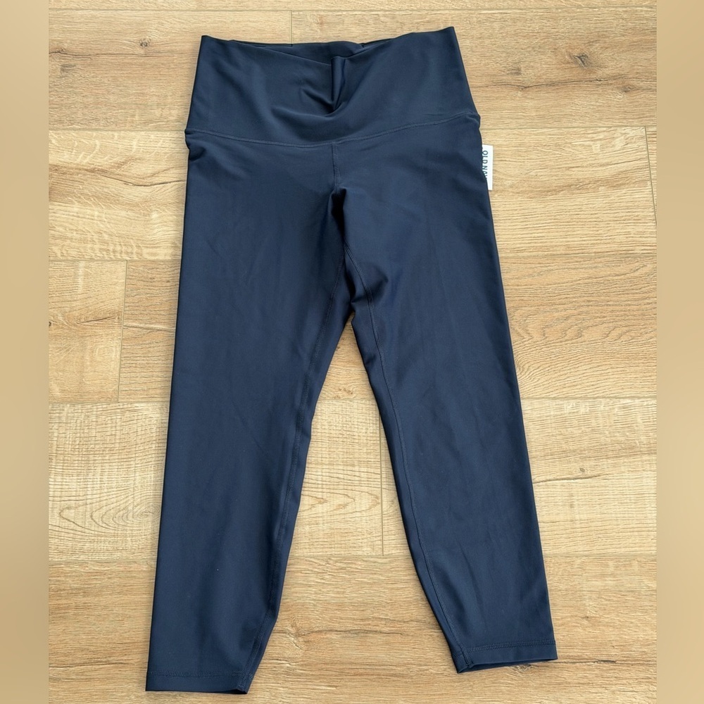NWT Old Navy PowerSoft Extra High Rise Leggings Navy Blue L Petite Go-Dry